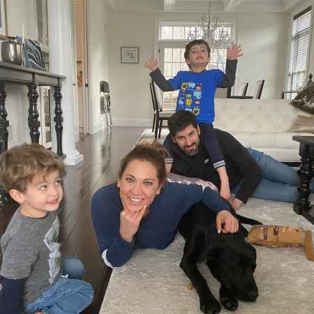 Ginger Zee along with her husband and children 